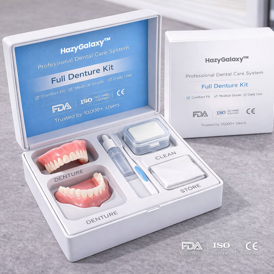 🔥 ENDS TODAY 80% OFF🔥 HazyGalaxy™ Custom-Fit Dentures 🦷Smile with Confidence
