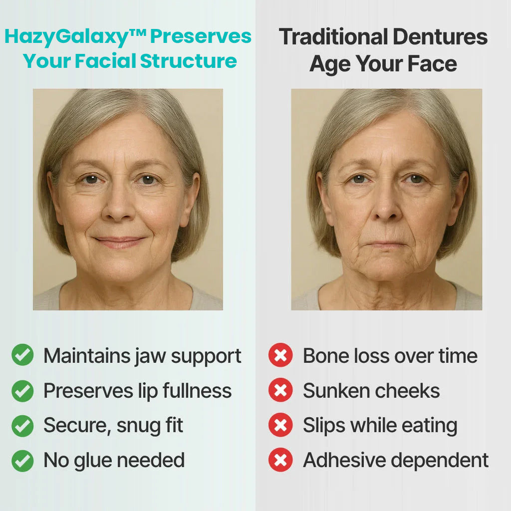 🔥 ENDS TODAY 80% OFF🔥 HazyGalaxy™ Custom-Fit Dentures 🦷Smile with Confidence